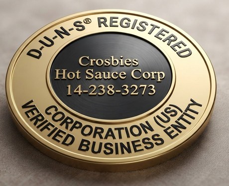 D&B Registered - Crosbies Hot Sauce Corp - D-U-N-S 14-238-3273